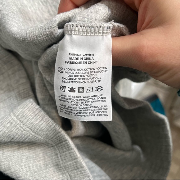 Nike Sportswear Rib Cotton Crop Hoodie in Grey - Picture 4 of 6